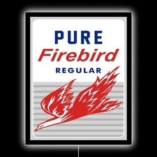 Pure Firebird Gasoline NEW LED Hanging Lighted Sign: 18x23"