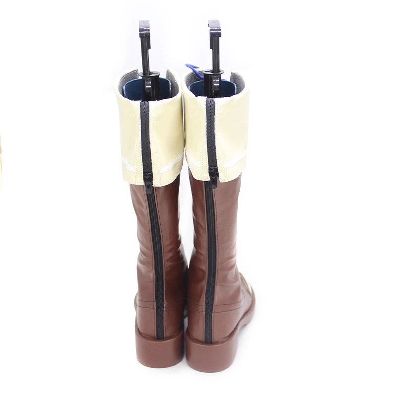 Bonito Derby Matikanetannhauser Zapatos con disfraces Marrón Largo Botas Planas Zapatos con Cremallera Foto 4 de 4