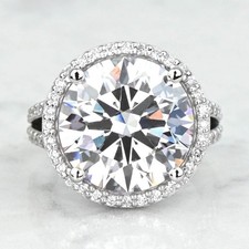 9.00 Carat Genuine Round Brilliant Lab Grown Diamond Ring Gold (CERTIFIED)