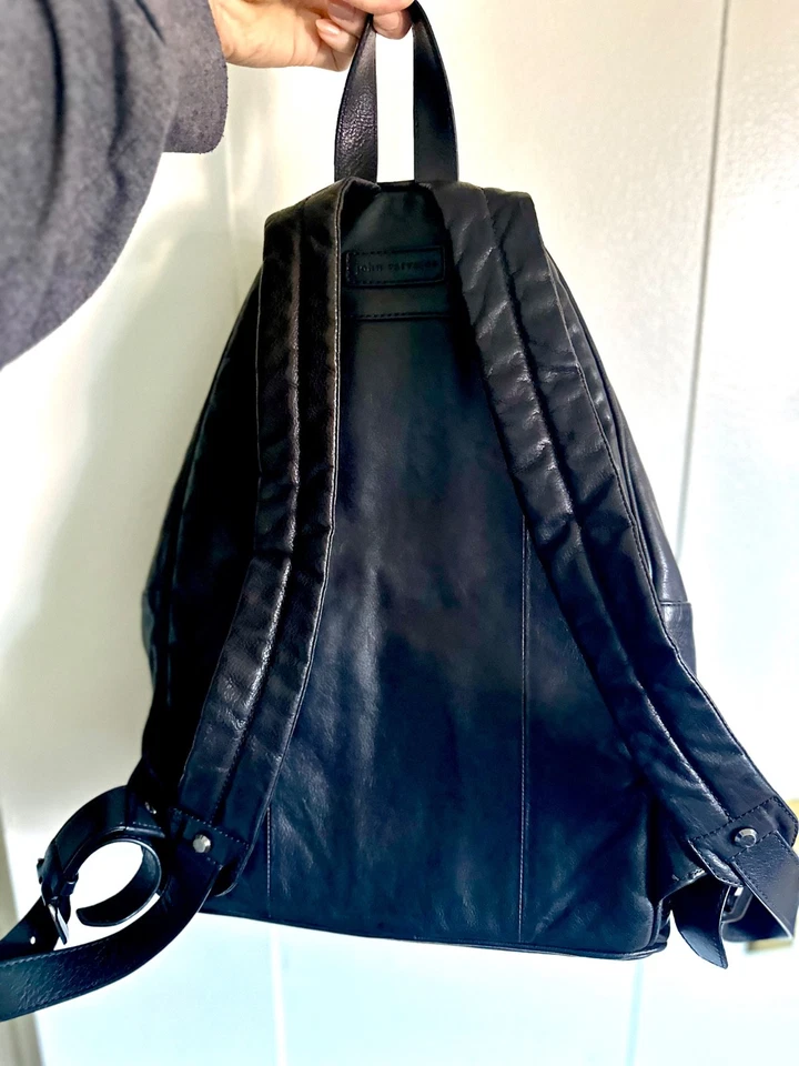 John Varvatos ⭐️ Mochila Hombre Cuero Negro Excelente Estado Foto 4 de 4
