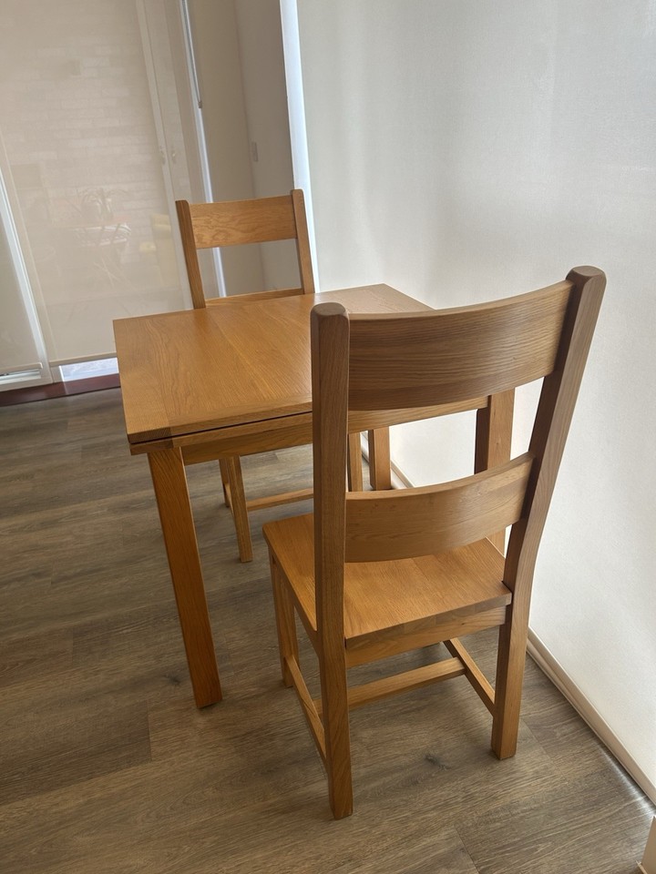 Cotswold Co Oakland Rustic Oak Extending Dining Table & 2 Chairs (RRP £ ...