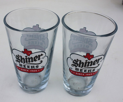 Shiner Beers Since 1909 Tulip Pint Glass Texas Breweriana Two Sided 24 Available