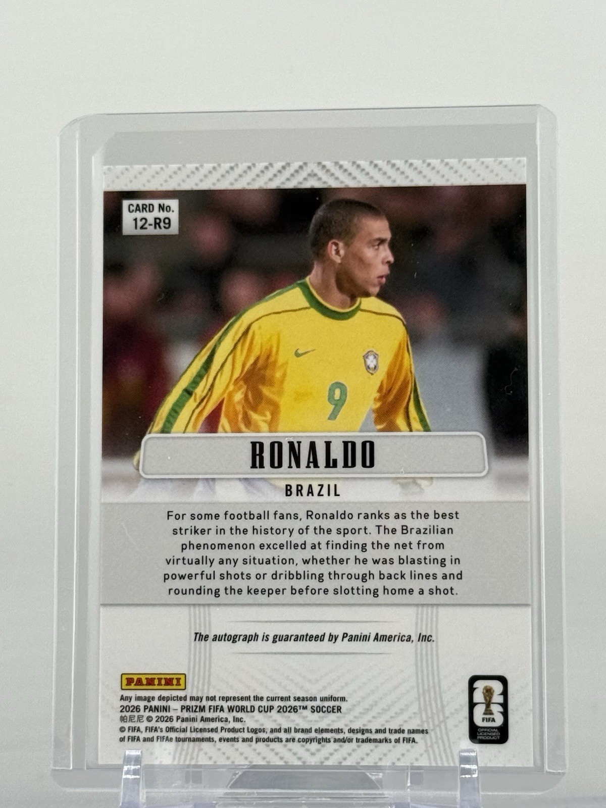 Ronaldo Auto 2026 Panini Prizm FIFA World Cup Signatures Brazil view 2