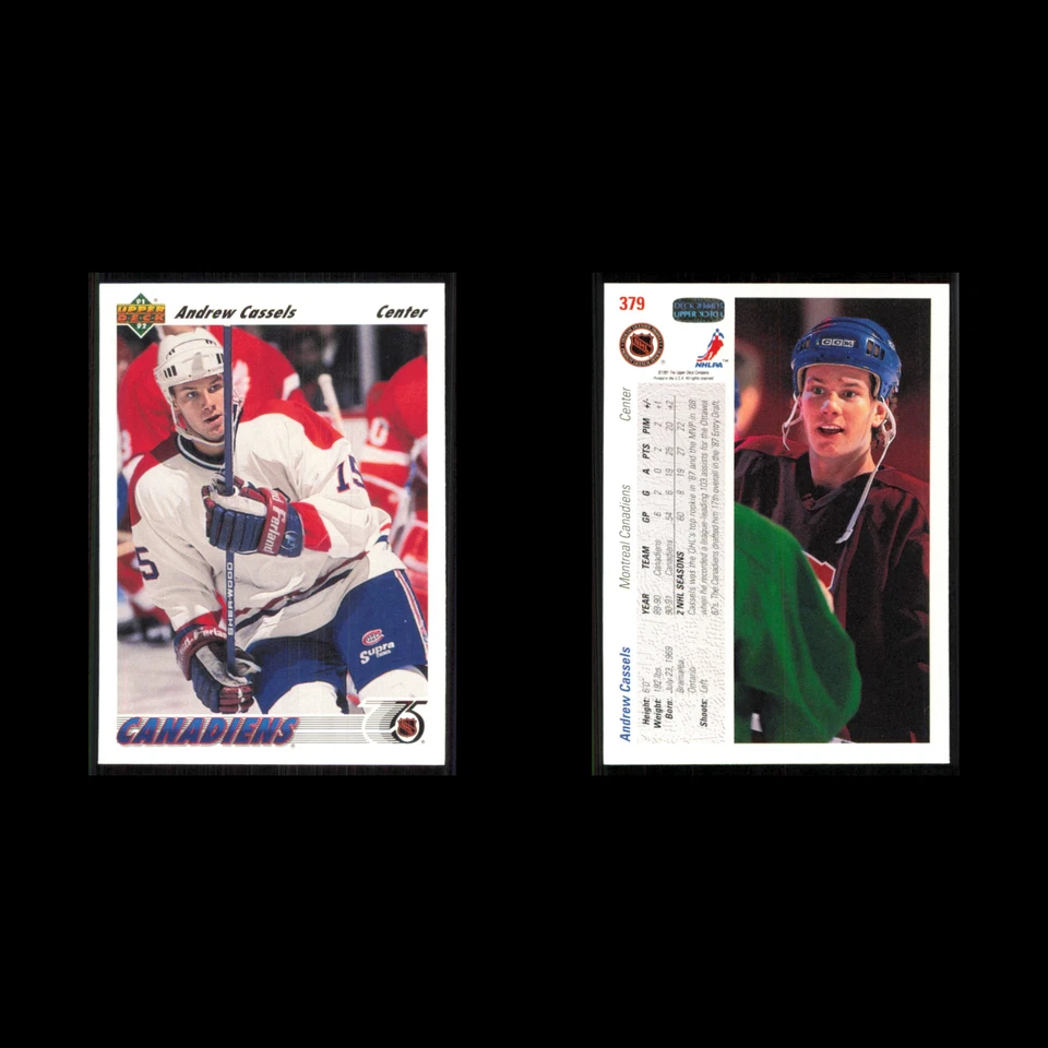 Andrew Cassels #379 1991 Upper Deck Montreal Canadiens Hockey Card NHL NM - Image 3 of 3