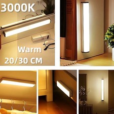 LED PIR Motion Sensor Strip Light USB Rechargeable Magnetic Cabinet Closet Lamp