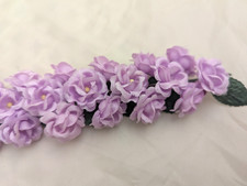 VINTAGE STEM OF 27 LAVENDER ROSE BUDS-MILLINERY FLOWERS-10" DOLLS HATS-60'S