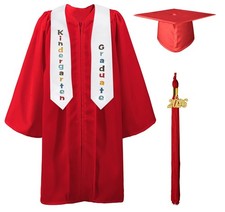 Kindergarten Graduation Cap and Gown Stole Package 2026 Tassel Set for Kids R...