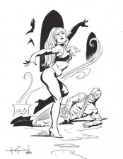 OCTAVIA WILD DUNGEON DANCE! Original Art Ink Drawing by MIKE HOFFMAN