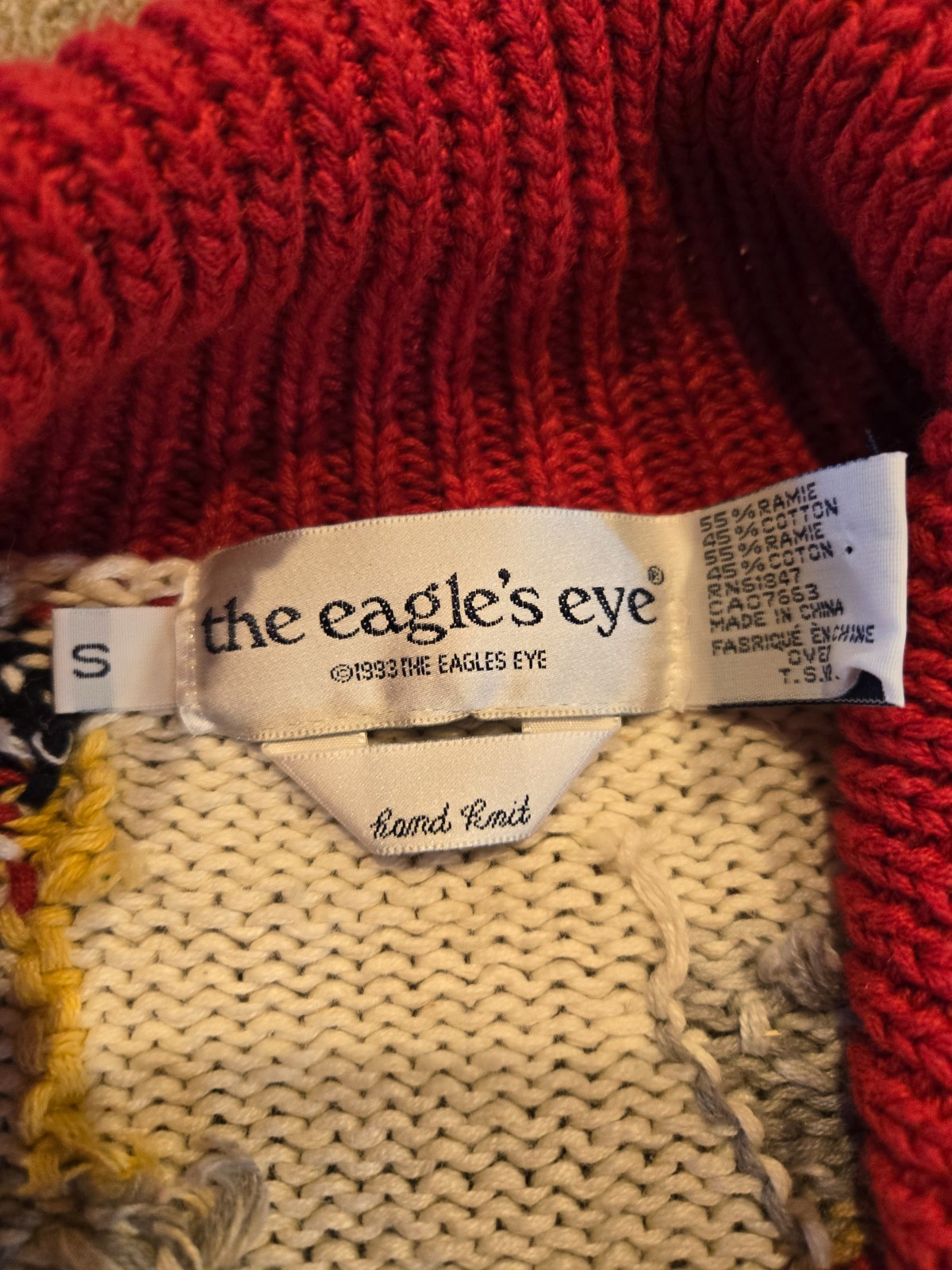 The Eagles Eye handknit knit sweatshirt jelly size small runs big