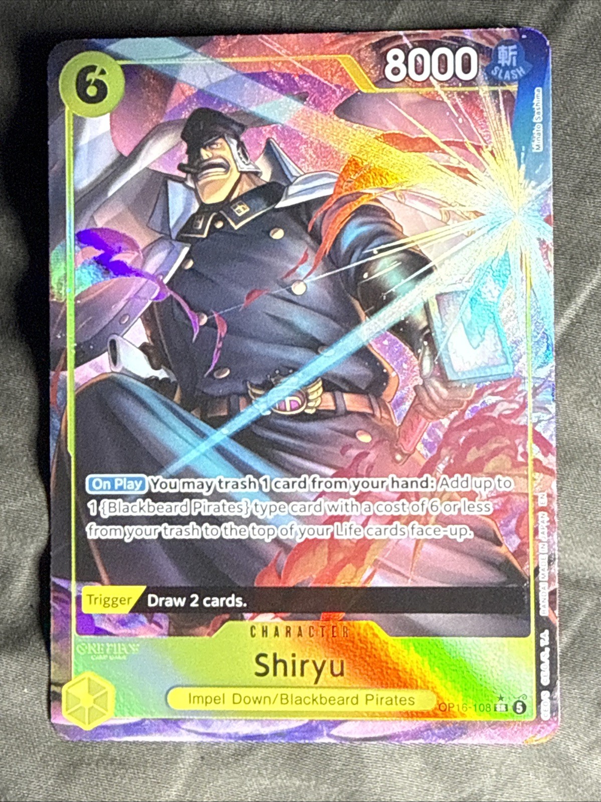 Shiryu OP16-108 SR Alt Art OP16 The Time of Battle One Piece NM