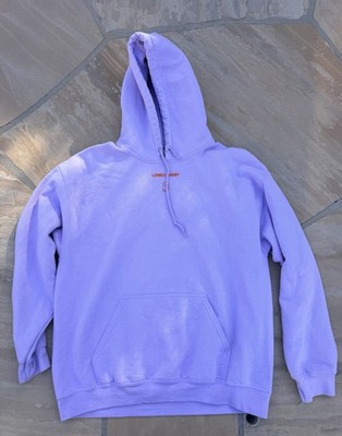 LONELY GHOST Hoodie Sweatshirt Adult Large TEXT ME WHEN YOU GET HOME Lavender