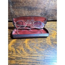 Antique Round Gold Wire Rim Spectacles Cable Temple Glasses with Case