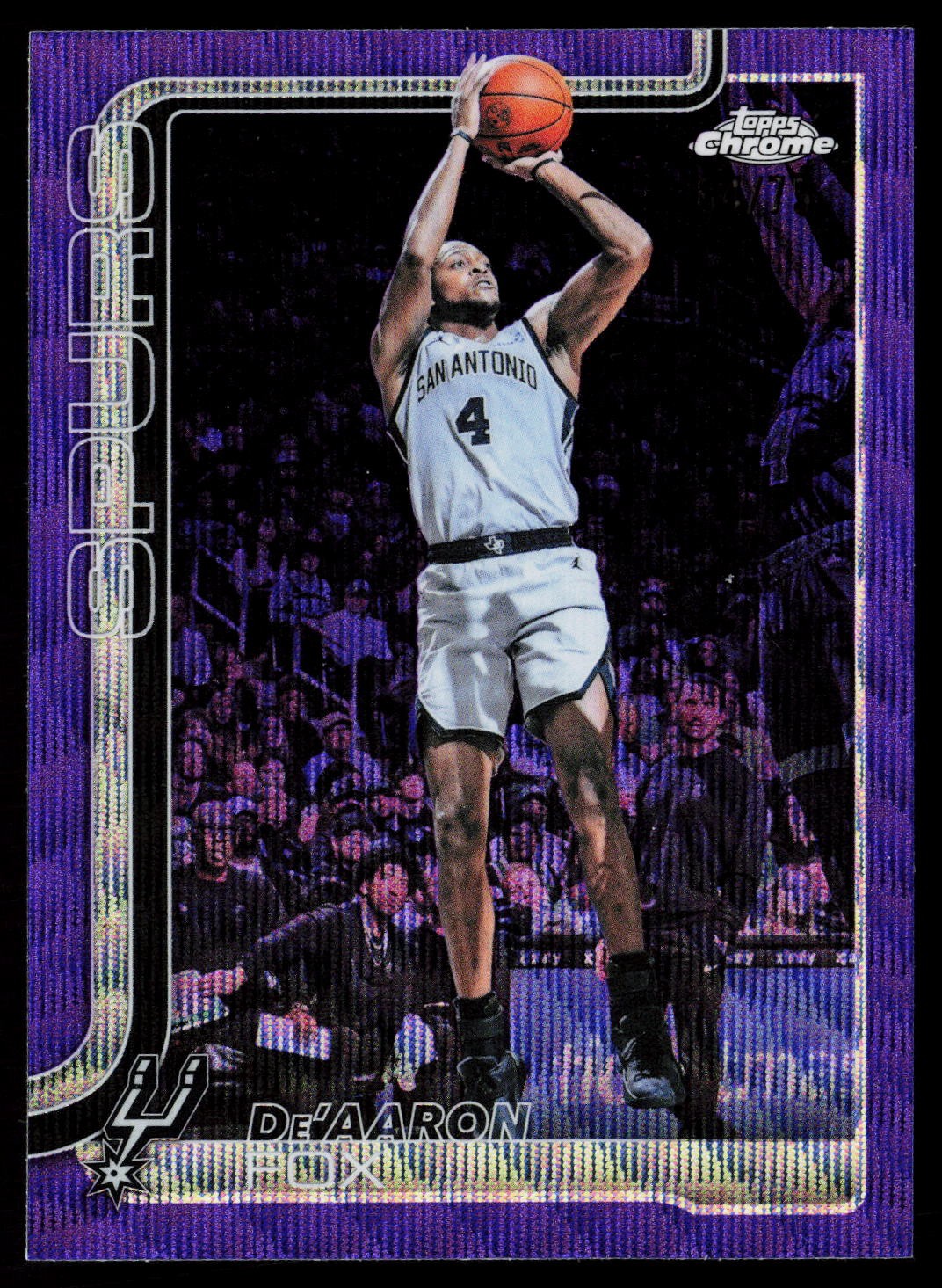 2025-26 Topps Chrome Update Purple Wave Refractor De’Aaron Fox #30 #/75 Spurs