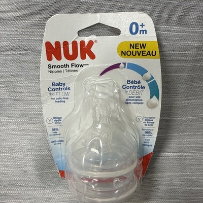 NUK Perfect Fit Slow Flow Silicone Nipples 0 months + , 2 count Newborn BPA Free