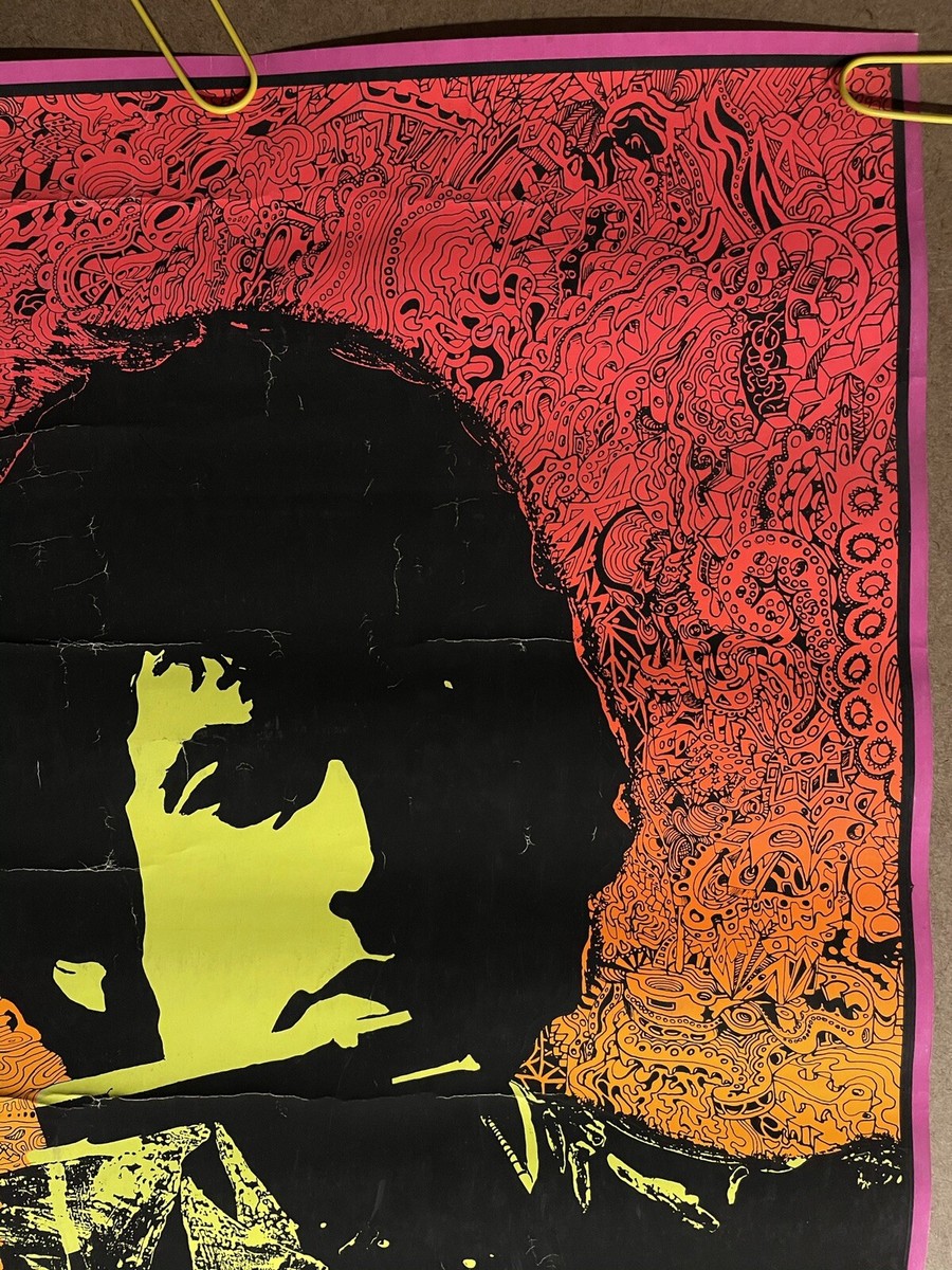 Vintage Poster Blacklight Bob Dylan Psychedelic Tambourine Man Joe