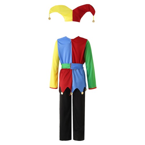 Unisex Kids Boys Clown Costume Set Outfit Halloween Costume Outfit Performance - Picture 10 of 29