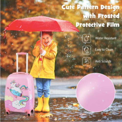 Set of 2 Unicorn Girls Kids Trolley Luggage 4 Spinner Wheels & Carry on Backpack