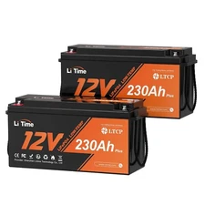 Litime 2Pack 12V 230Ah Low-Temp LiFePO4 Deep Cycle Lithium Battery For RV Solar