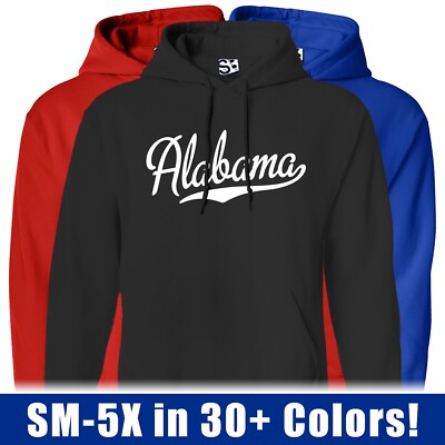 Alabama Script HOODIE | Sports Team Football Baseball Jersey Hooded Sweatshirt