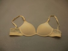 34C LIVELY Womens Beige Lace Lined Wireless Back Closure Adjustable Demi Bra 10C