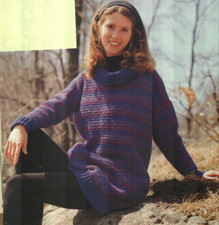 LONG ON LOOKS SWEATER 3 SIZES WOMEN'S CROCHET PATTERN INSTRUCTIONS