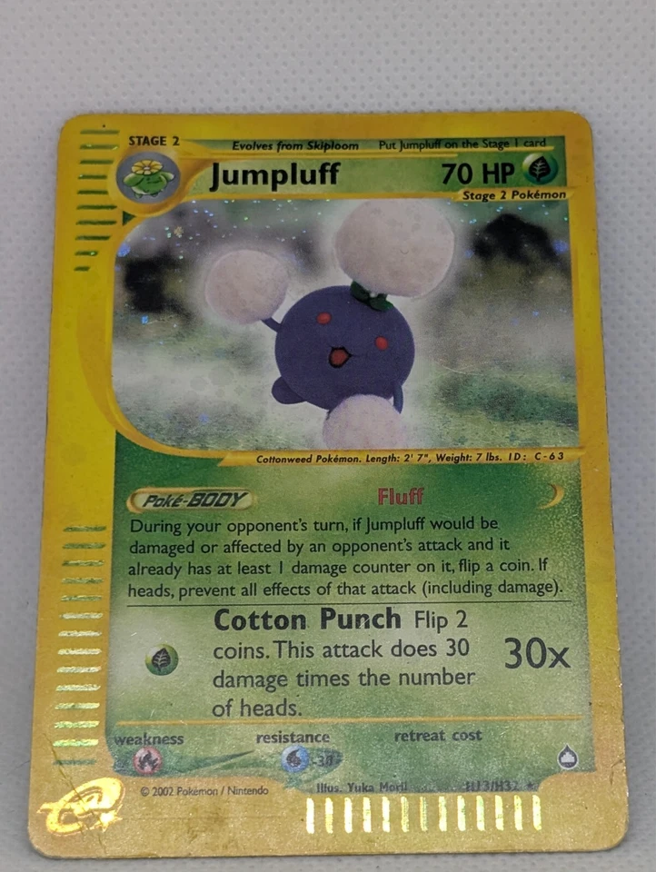 Jumpluff H13/H32 Aquapolis Holo Rare Pokemon TCG Nintendoe-reader vintage MP - Image 3 of 3