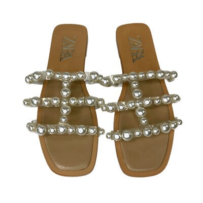 パール Zara Sandal Clear Plastic Pearl Strappy Size 8.5-9 | eBay