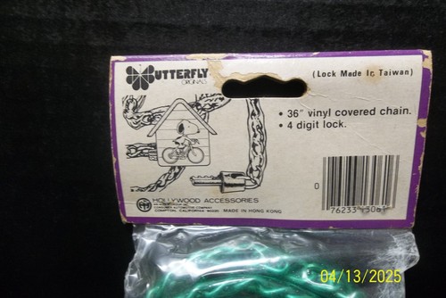 Vintage Snoopy Bicycle Vinyl covered Combination Chain Lock 36" 1970's NEW - Picture 4 of 6