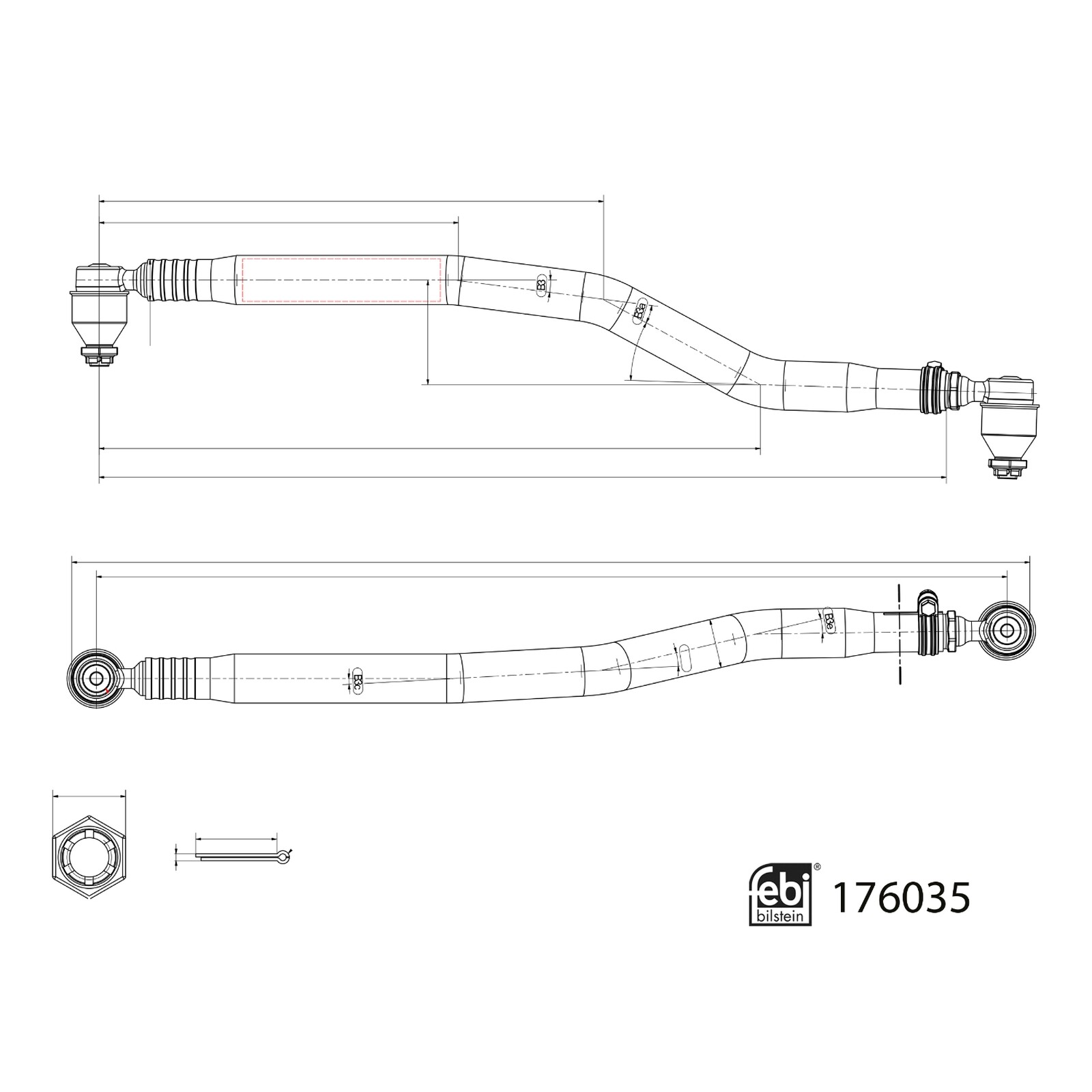 Febi Bilstein Drag Link 176035 - OEM Quality for Evobus - Precision Fitment