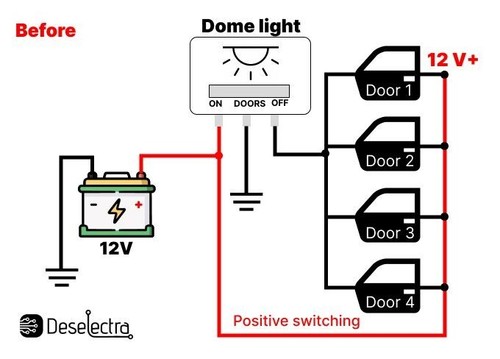 Positive switching car dome interior light delay switch timer 1 to 25sec 10A 12V - Picture 2 of 9