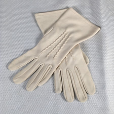 Vintage 50s Nylon Blend Ladies Gloves Ivory White Small/Medium