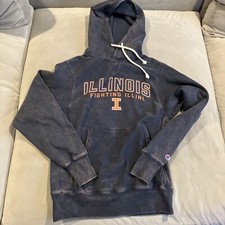 Vintage - Champion Reverse Weave - Illinois Fighting Illini Hoodie Sweatshirt- S