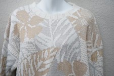 SILVER GOLDEN GIRLS GLAM VINTAGE 80'S SWEATER. MADE IN USA JESSICA STEVENS