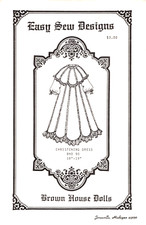 Doll Christening Dress Pattern Brown House Dolls BHD 90, Fits 18" 19" Dolls