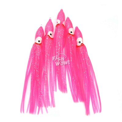 50pcs Fish WOW!  4.75'' Fishing Squid Skirts Octopus 12cm soft Hoochies Lures lot