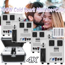 4PCS Cold Spark Machine 700W DMX Stage Firework Machine 6.6-9.8ft Wedding W/Case
