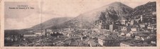 24-40D) CARTOLINA DOPPIA GUBBIO PANORAMA DAL CAMPANILE DI SAN PIETRO VIAGGIATA