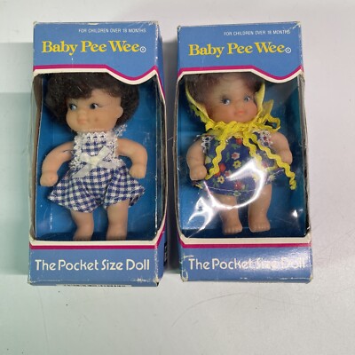 VINTAGE LOT OF 2 UNEEDA DOLL CO PEEWEE 4'' Dolls. with outfits. Rare In Box! Z1