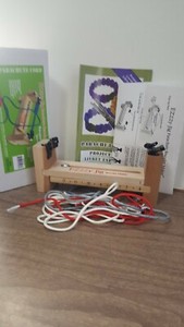 Pepperell Ezzzy Jig Parachute Wooden  Bracelet Maker & Book & Some Cord