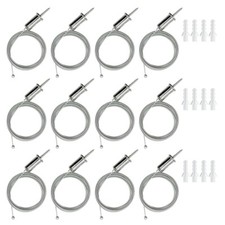 12 Sets Hexagon Garage Light Suspension Cables Kit Steel Hanging Chains 6.5ft...