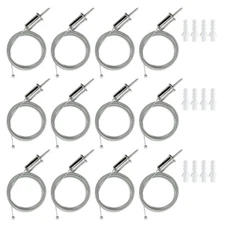 12 Sets Hexagon Garage Light Suspension Cables Kit Steel Hanging Chains 6.5ft...