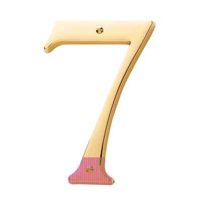 Baldwin Premium 5'' Solid Forged Brass House Number 7  - Polished Brass 90677-003