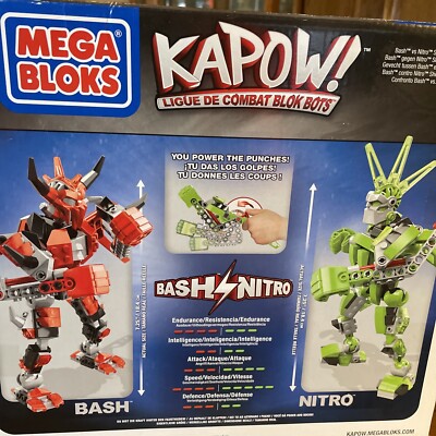 Mega Bloks Kapow Bash vs Nitro Showdown Fighting Robots Building Set - 270 Pc