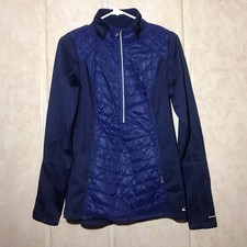 Womens CHAMPION Duo Dry Half Zip Hooded Snug Fit Purple Jacket Size M