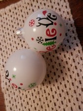 BELIEVE Glass Ball Christmas Tree Ornament Made in USA New Set of 2