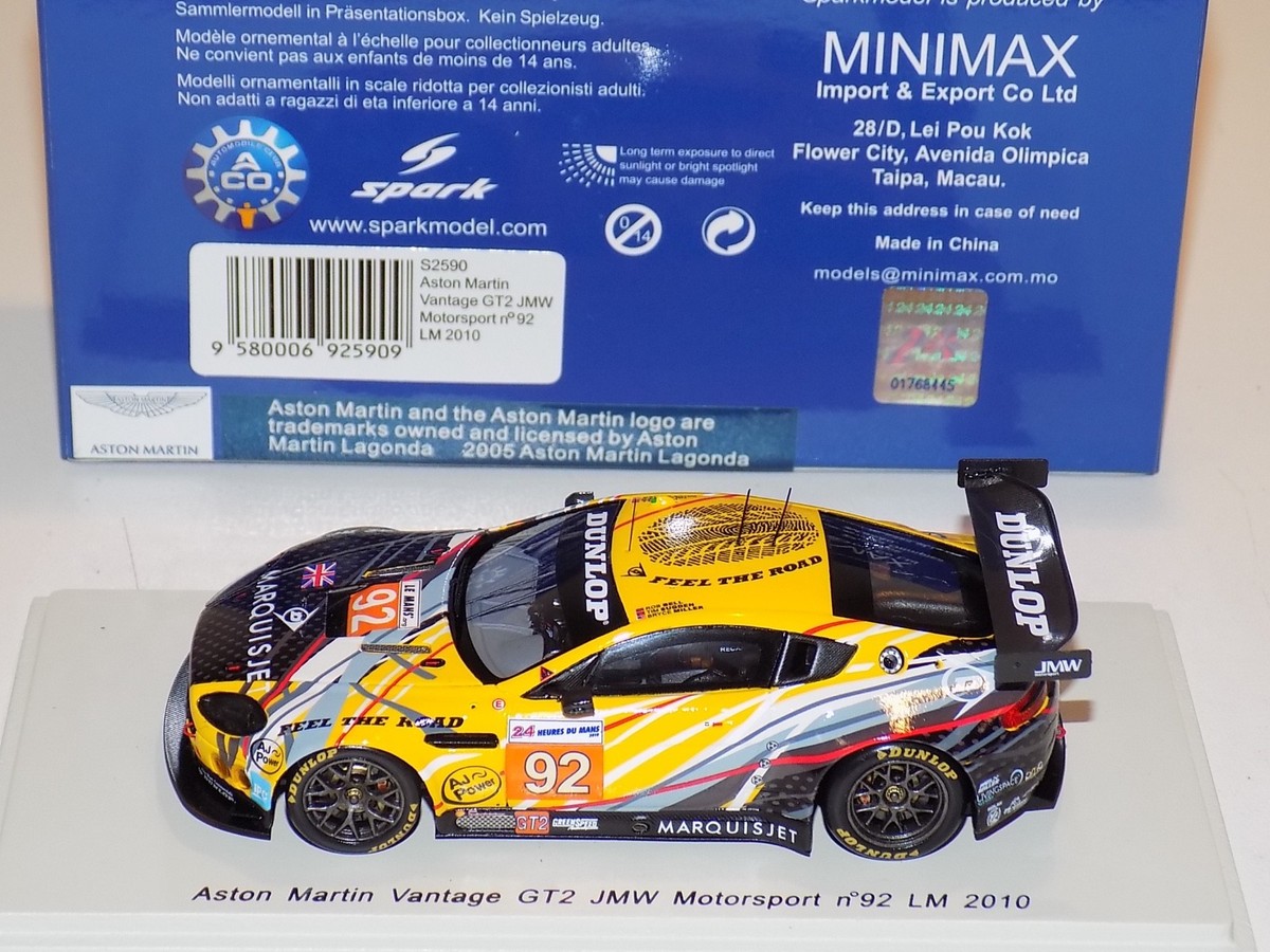 1/43 Spark Aston Martin Vantage car #92 JMV Racing 2010 24 H of Le