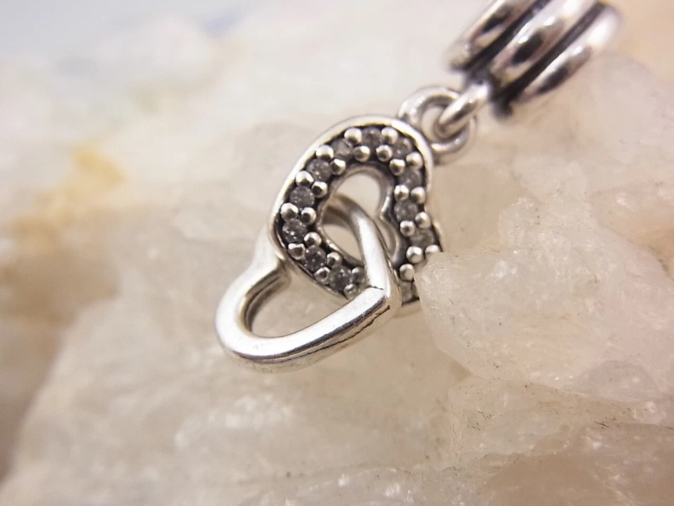 Pandora 791242CZ Herz Liebe Zirkonia Charm Anhänger 925 Sterling Silber - Bild 2 von 4