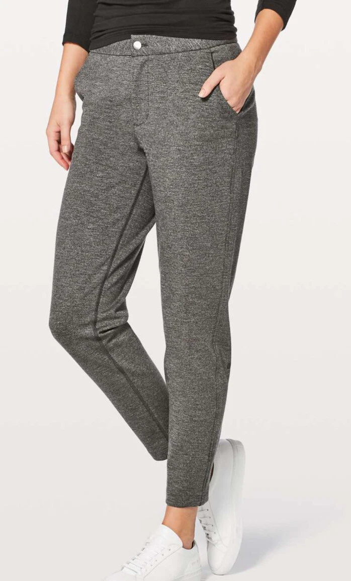 lululemon City Trek Trouser Heathered Black Size 2 EUC