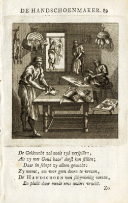 Antiker Beruf Druck - Handschuhmacher - St. Clara - 1758