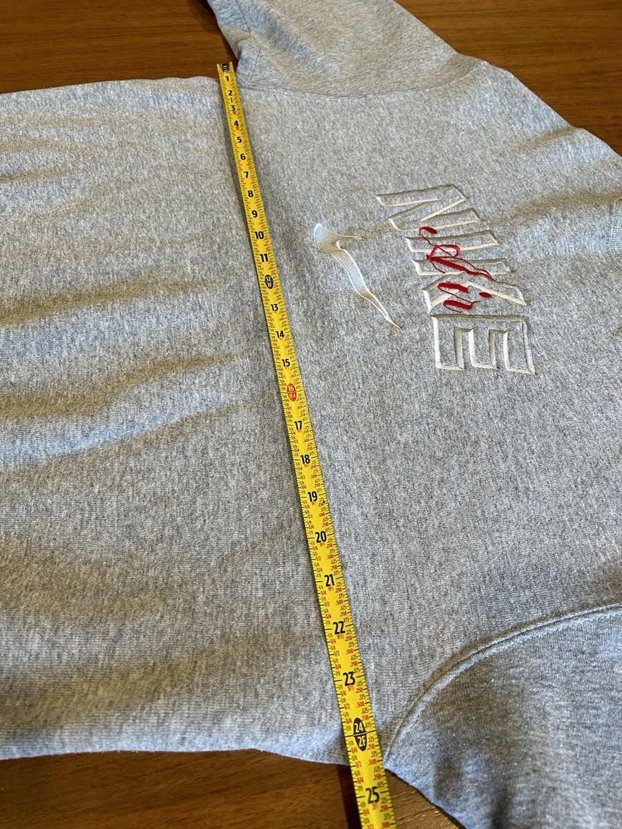 Vintage Fruit Of The Loom Nike Sweatshirt XL Gray Center Swoosh
